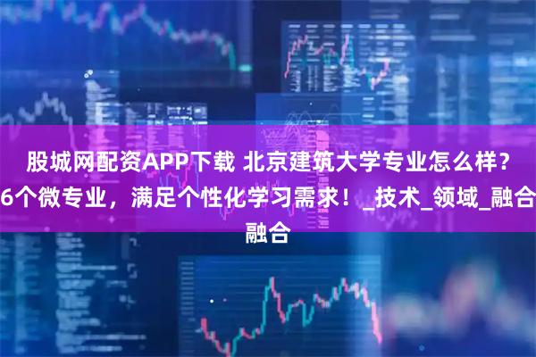 股城网配资APP下载 北京建筑大学专业怎么样？6个微专业，满足个性化学习需求！_技术_领域_融合