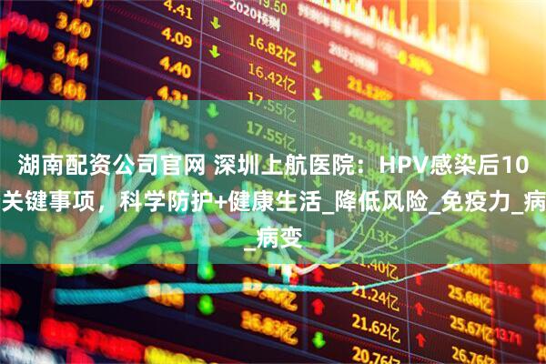 湖南配资公司官网 深圳上航医院：HPV感染后10个关键事项，科学防护+健康生活_降低风险_免疫力_病变